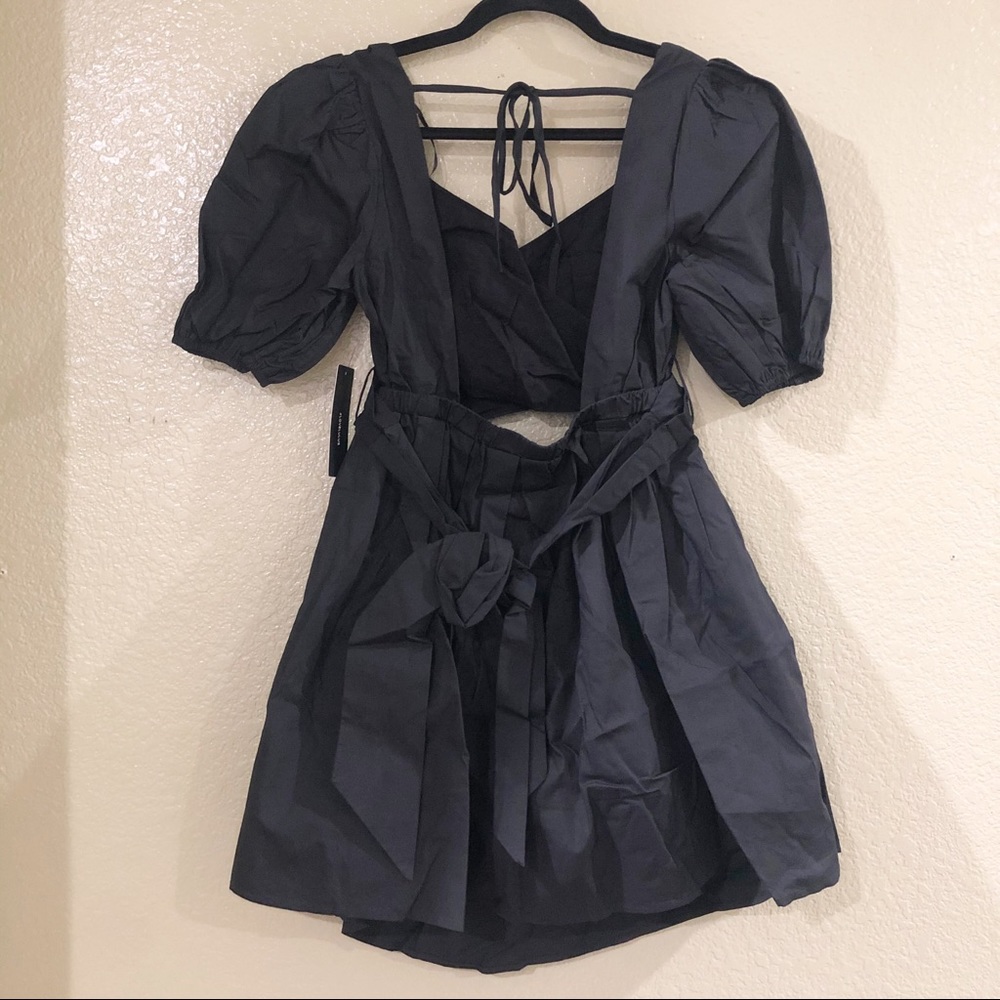 Lulus Crisscross Black Puff Sleeve Backless Dress - Picture 9 of 12